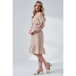 Платье женское "Романтика" 2474-Мус муслин (р-ры: 44-50) бежевый