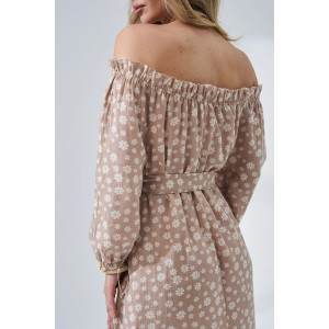 Платье женское "Романтика" 2474-Мус муслин (р-ры: 44-50) бежевый