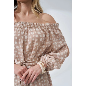 Платье женское "Романтика" 2474-Мус муслин (р-ры: 44-50) бежевый