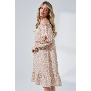 Платье женское "Романтика" 2474-Мус муслин (р-ры: 44-50) бежевый