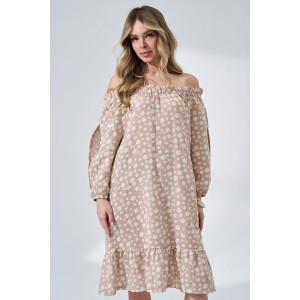 Платье женское "Романтика" 2474-Мус муслин (р-ры: 44-50) бежевый