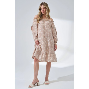Платье женское "Романтика" 2474-Мус муслин (р-ры: 44-50) бежевый