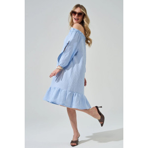 Платье женское "Романтика" 2474-Мус муслин (р-ры: 44-50) голубой