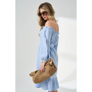 Платье женское "Романтика" 2474-Мус муслин (р-ры: 44-50) голубой