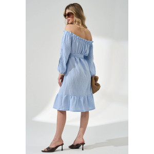 Платье женское "Романтика" 2474-Мус муслин (р-ры: 44-50) голубой