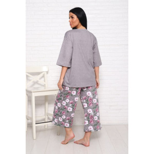 Костюм двойка женский "Джина" кулирка (последний размер) серый 46