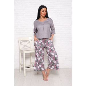 Костюм двойка женский "Джина" кулирка (последний размер) серый 46