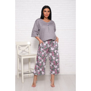 Костюм двойка женский "Джина" кулирка (последний размер) серый 46