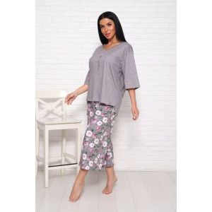 Костюм двойка женский "Джина" кулирка (последний размер) серый 46