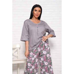 Костюм двойка женский "Джина" кулирка (последний размер) серый 46