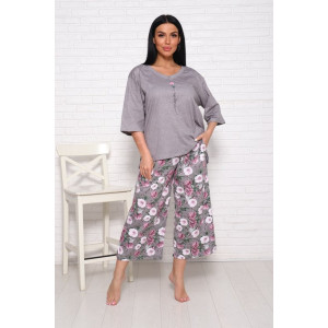 Костюм двойка женский "Джина" кулирка (последний размер) серый 46