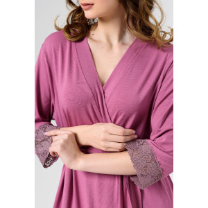 Халат женский 2278-Ви "Флирт" вискоза (последний размер) сухая роза 52