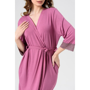 Халат женский 2278-Ви "Флирт" вискоза (последний размер) сухая роза 52