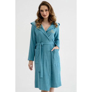 Халат женский 2287-М "Любимая" трикотаж (последний размер) светлый индиго 54
