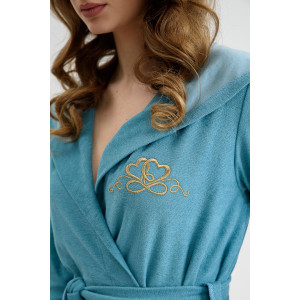 Халат женский 2287-М "Любимая" трикотаж (последний размер) светлый индиго 54