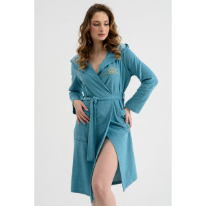 Халат женский 2287-М "Любимая" трикотаж (последний размер) светлый индиго 54