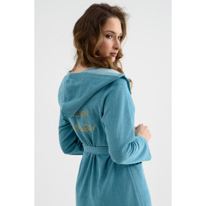 Халат женский 2287-М "Любимая" трикотаж (последний размер) светлый индиго 54