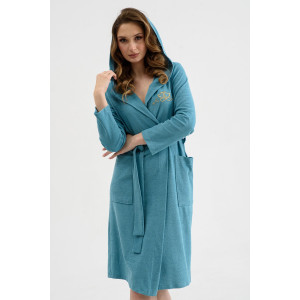 Халат женский 2287-М "Любимая" трикотаж (последний размер) светлый индиго 54