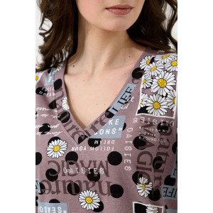 Туника женская "Дачный сезон" 2192-К трикотаж (последний размер) коричневый 52,58