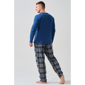 Пижама мужская "Мост" 2397-К/Ф кулирка-фланель (последний размер) синий 52