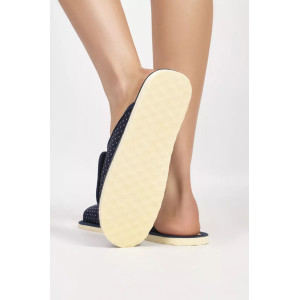 Тапки женские "Lepilov" арт. 122п эко-замша + пробка (р-ры: 37-42) синий мелкий горох