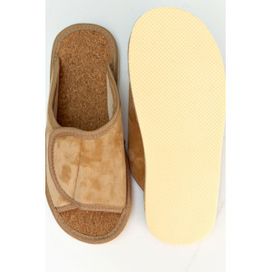 Тапки женские "Lepilov" арт. 122п эко-замша + пробка (р-ры: 37-42) бежевый велюр