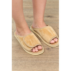 Тапки женские "Lepilov" арт. 122п эко-замша + пробка (р-ры: 37-42) бежевый велюр