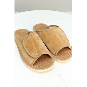 Тапки женские "Lepilov" арт. 122п эко-замша + пробка (р-ры: 37-42) бежевый велюр