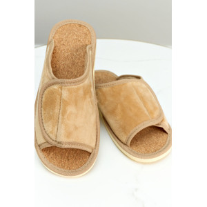 Тапки женские "Lepilov" арт. 122п эко-замша + пробка (р-ры: 37-42) бежевый велюр