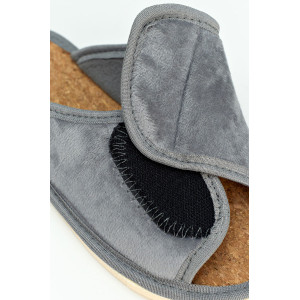 Тапки женские "Lepilov" арт. 122п эко-замша + пробка (р-ры: 37-42) серый велюр