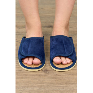 Тапки женские "Lepilov" арт. 122п эко-замша + пробка (р-ры: 37-42) синий велюр Тапки женские "Lepilov" арт. 122п эко-замша + пробка (р-ры: 37-42) синий велюр