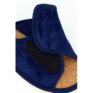 Тапки женские "Lepilov" арт. 122п эко-замша + пробка (р-ры: 37-42) синий велюр Тапки женские "Lepilov" арт. 122п эко-замша + пробка (р-ры: 37-42) синий велюр