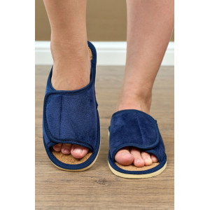 Тапки женские "Lepilov" арт. 122п эко-замша + пробка (р-ры: 37-42) синий велюр Тапки женские "Lepilov" арт. 122п эко-замша + пробка (р-ры: 37-42) синий велюр
