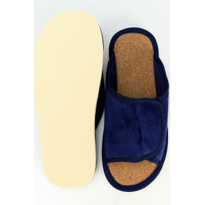 Тапки женские "Lepilov" арт. 122п эко-замша + пробка (р-ры: 37-42) синий велюр Тапки женские "Lepilov" арт. 122п эко-замша + пробка (р-ры: 37-42) синий велюр