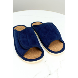 Тапки женские "Lepilov" арт. 122п эко-замша + пробка (р-ры: 37-42) синий велюр Тапки женские "Lepilov" арт. 122п эко-замша + пробка (р-ры: 37-42) синий велюр