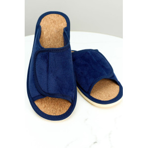 Тапки женские "Lepilov" арт. 122п эко-замша + пробка (р-ры: 37-42) синий велюр Тапки женские "Lepilov" арт. 122п эко-замша + пробка (р-ры: 37-42) синий велюр