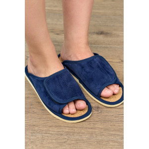Тапки женские "Lepilov" арт. 122п эко-замша + пробка (р-ры: 37-42) синий велюр Тапки женские "Lepilov" арт. 122п эко-замша + пробка (р-ры: 37-42) синий велюр