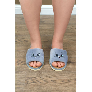 Тапки женские "Lepilov" арт. 130п велюр + пробка (р-ры: 36-42) сер. вел. кот. мульт. Тапки женские "Lepilov" арт. 130п велюр + пробка (р-ры: 36-42) сер. вел. кот. мульт.