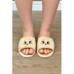 Тапки женские "Lepilov" арт. 130п велюр + пробка (р-ры: 36-42) беж. вел. кот. мульт. Тапки женские "Lepilov" арт. 130п велюр + пробка (р-ры: 36-42) беж. вел. кот. мульт.