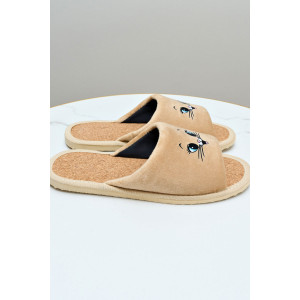 Тапки женские "Lepilov" арт. 130п велюр + пробка (р-ры: 36-42) беж. вел. кот. мульт. Тапки женские "Lepilov" арт. 130п велюр + пробка (р-ры: 36-42) беж. вел. кот. мульт.