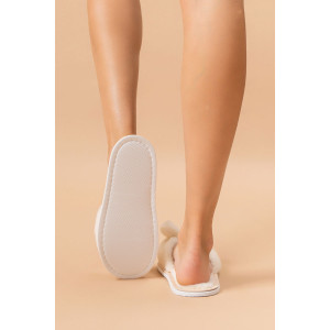 Тапки женские С-6ЖКБ-МР эко-мех (р-ры: 35-41) молочный Тапки женские С-6ЖКБ-МР эко-мех (р-ры: 35-41) молочный