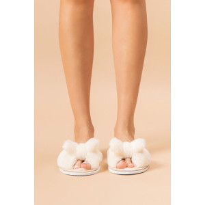 Тапки женские С-6ЖКБ-МР эко-мех (р-ры: 35-41) молочный Тапки женские С-6ЖКБ-МР эко-мех (р-ры: 35-41) молочный