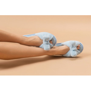 Тапки женские С-6ЖКБ-МР эко-мех (р-ры: 35-41) пыльно-голубой Тапки женские С-6ЖКБ-МР эко-мех (р-ры: 35-41) пыльно-голубой