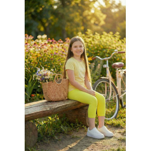 Бриджи детские №7376 вискоза пенье+кашкорсе (р-ры: 28-40) желтый Бриджи детские №7376 вискоза пенье+кашкорсе (р-ры: 28-40) желтый