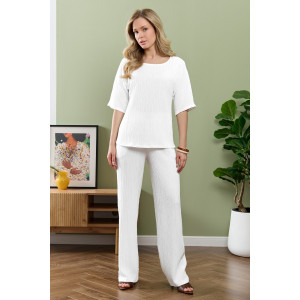 Брюки женские "Сиеста-2" плательная ткань (р-ры: 44-58) белый