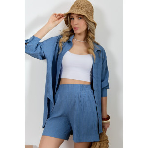 Шорты женские "Сиеста-3" плательная ткань (р-ры: 44-54) индиго