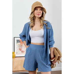 Шорты женские "Сиеста-3" плательная ткань (р-ры: 44-54) индиго