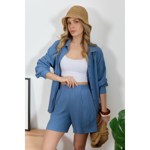 Шорты женские "Сиеста-3" плательная ткань (р-ры: 44-54) индиго