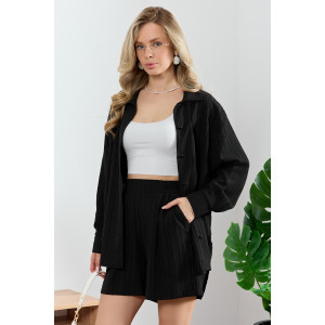 Шорты женские "Сиеста-3" плательная ткань (р-ры: 44-54) черный