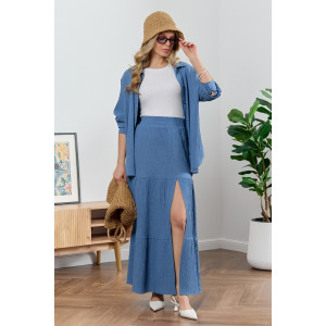 Юбка женская "Сиеста-4" плательная ткань (р-ры: 44-54) индиго